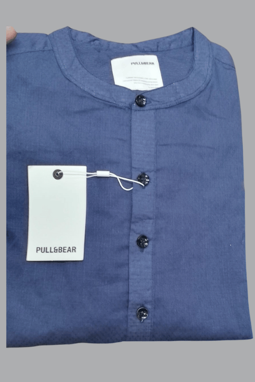 Mens Kurti Shirt Blue