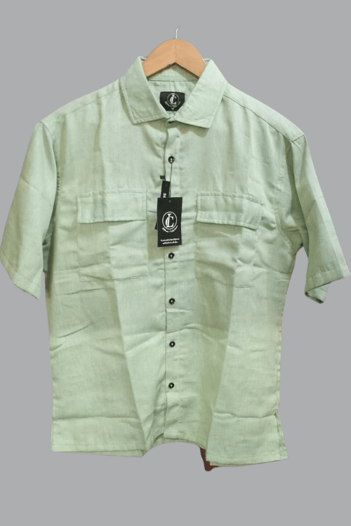 Regular Half sleeve Double Pocket shirt Sage Green