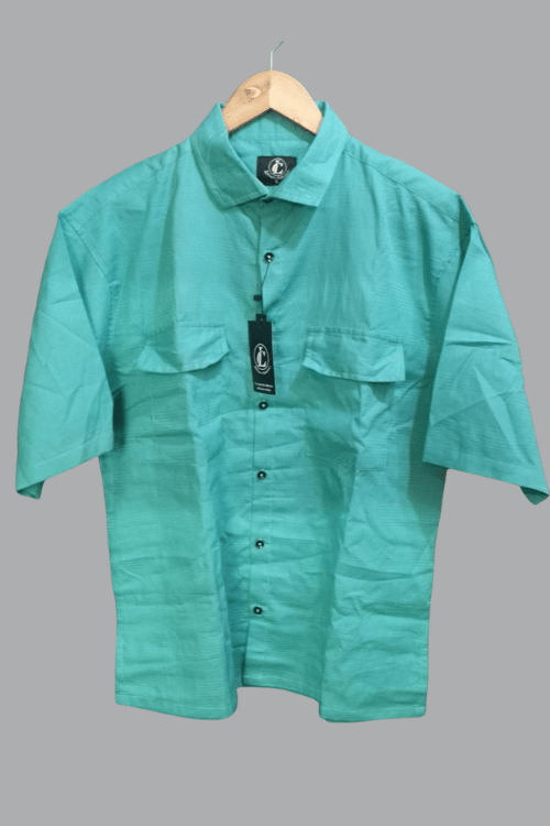 Regular Half sleeve Double Pocket shirt sea green