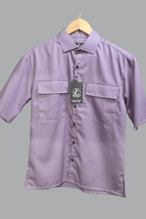 Regular Half sleeve Double Pocket shirt Pastel Purple