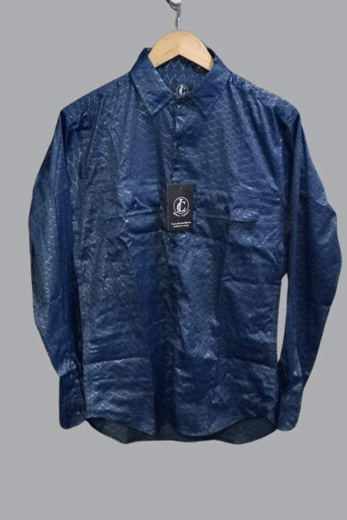 Regular full sleeve check shirt Blue Printed