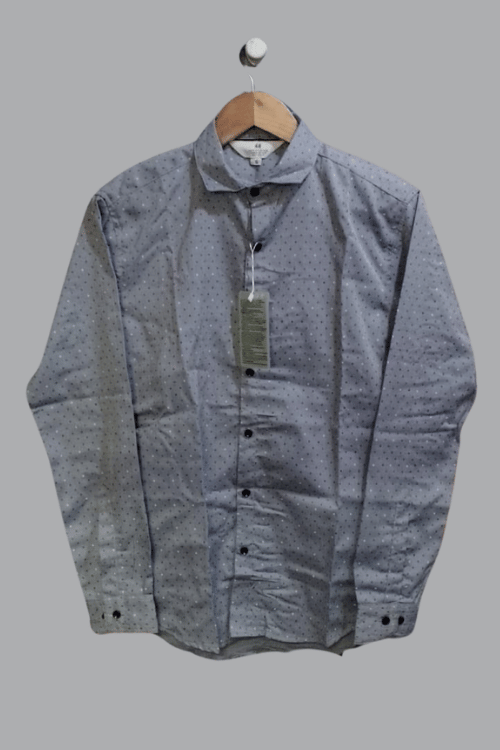 Regular full sleeve Printed shirt Gray