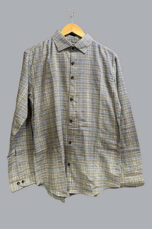 Regular full sleeve  check shirt olive green