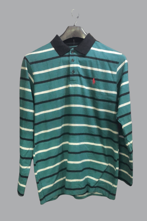 Polo Color Full Sleeve T-Shirt stripe Three