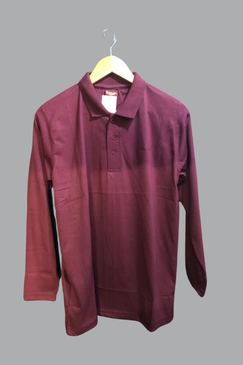 Polo Collar Full Seleve T-Shirt Maroon