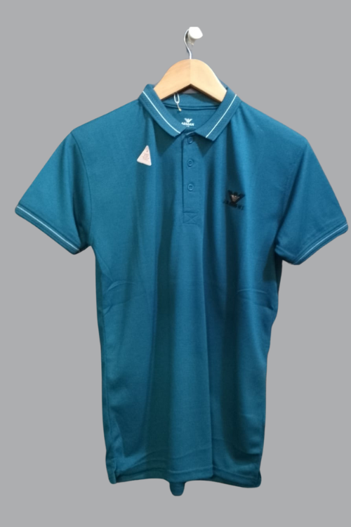 Regular Fit Dark Blue Spandex Polo T-Shirt