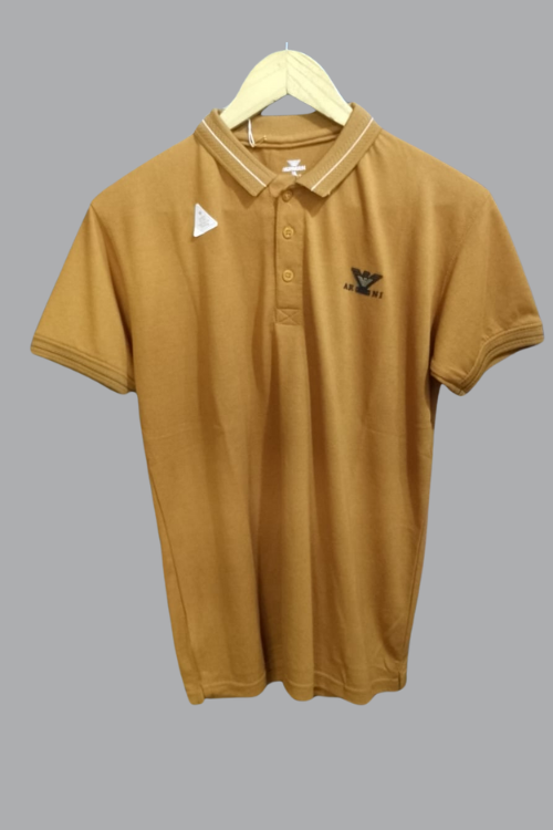 Regular Fit Camel Spandex Polo T-Shirt