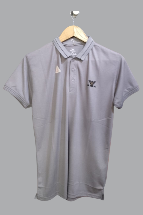 Regular Fit Light Gray Spandex Polo T-Shirt