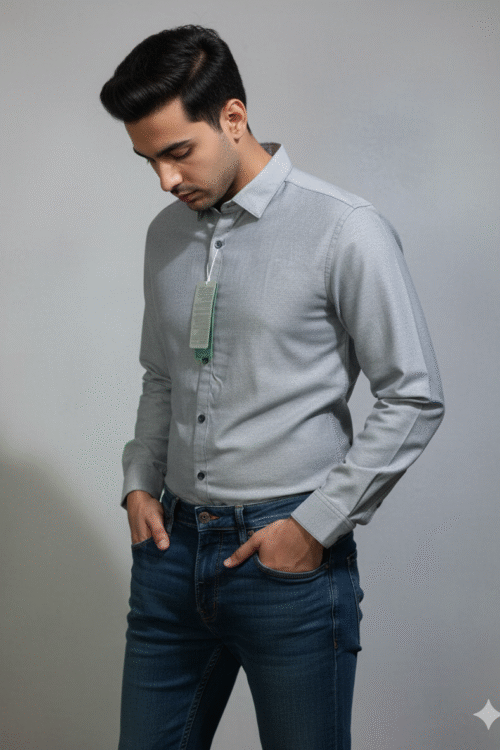 Regular full sleeve Plain Gray Shirt