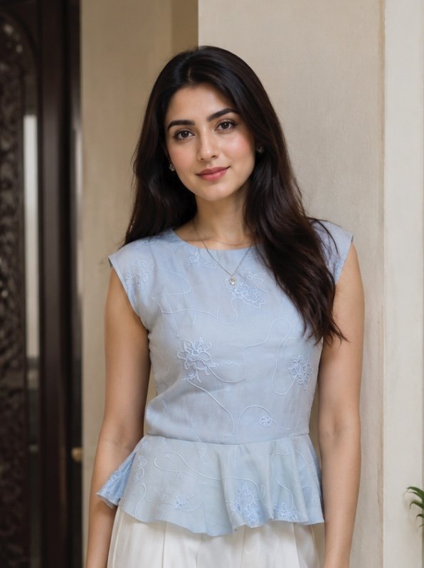 Grey floral Top